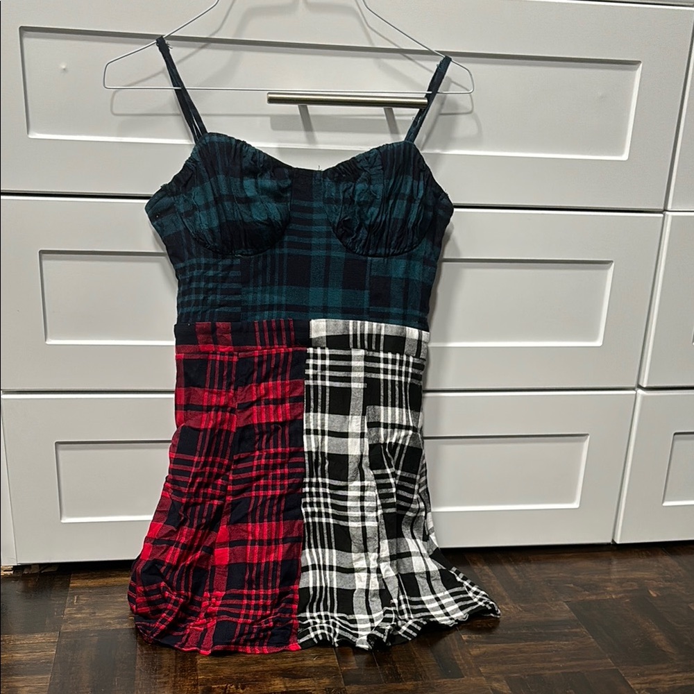 Trendy Plaid Patchwork Dress